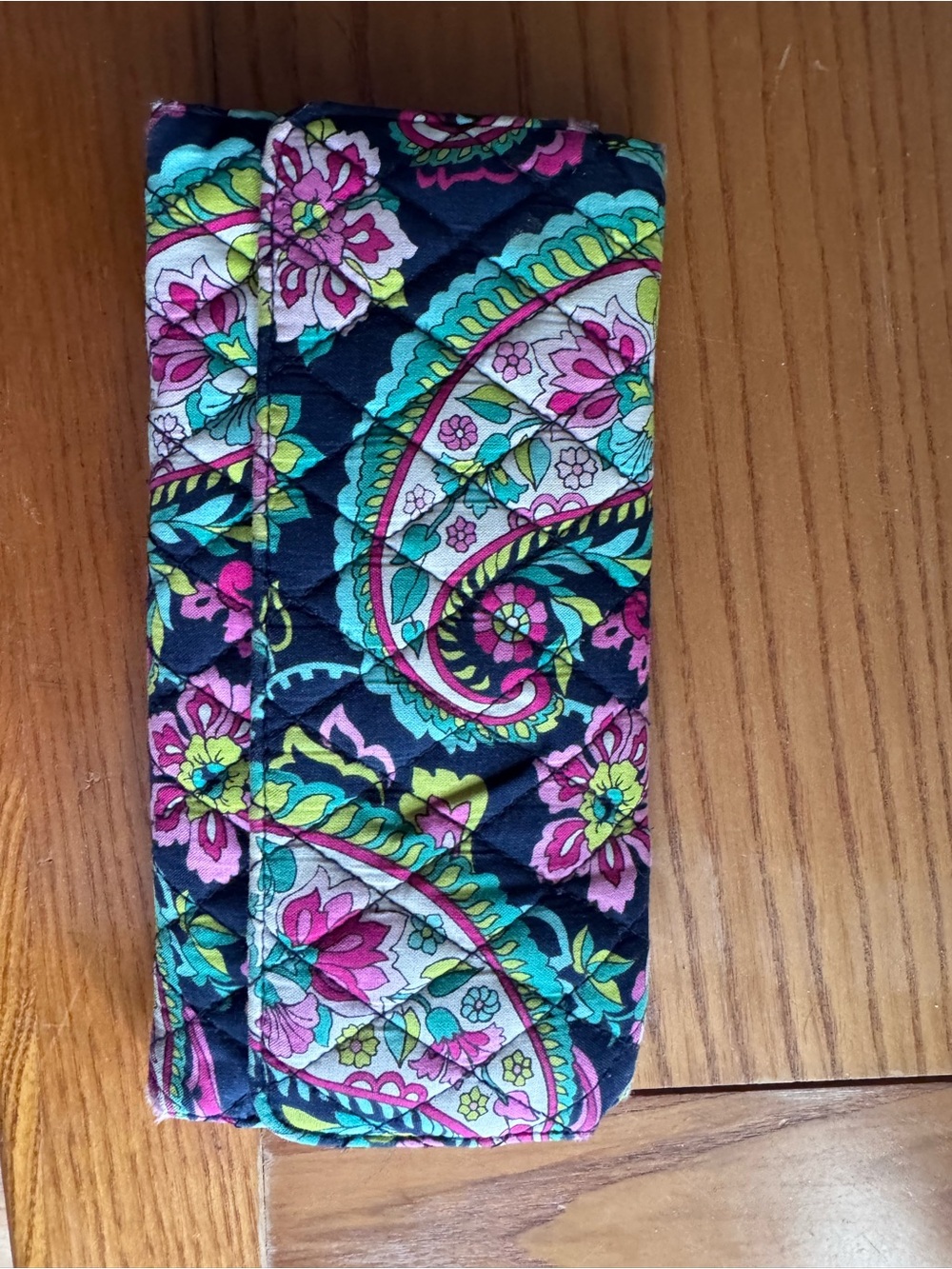 Vera Bradley Quilted Floral Paisley wallet- Black, Pink, Teal